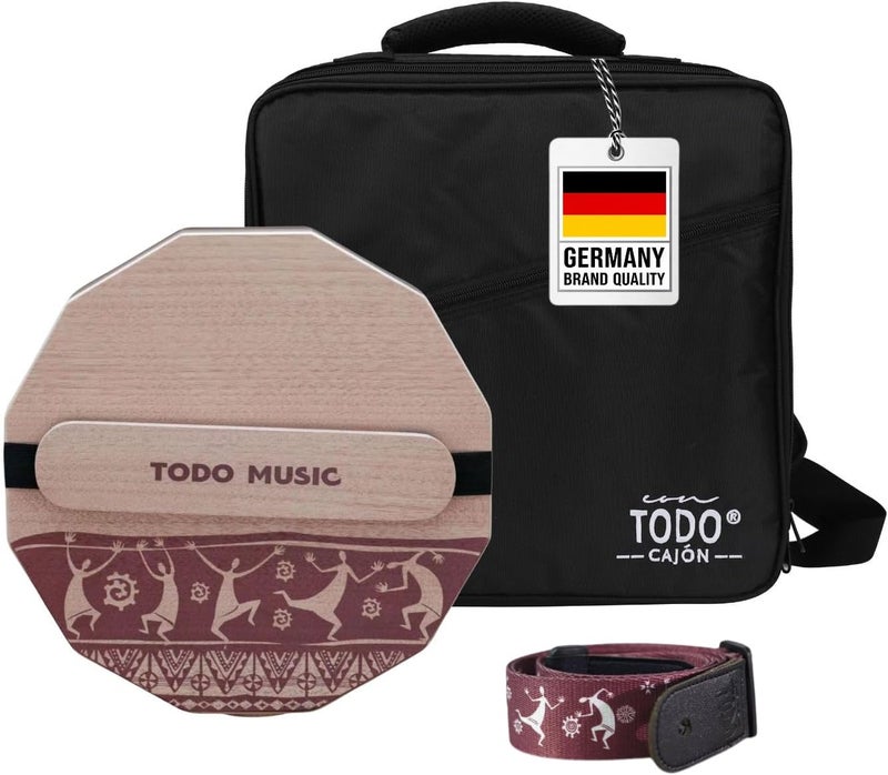 TODO The Nile Travel Cajon: 3-Tone Portable Cajon with Adjustable Snare, Handcrafted & Includes Carry Bag - for Adults and Kids（12-Sided) - Image 1